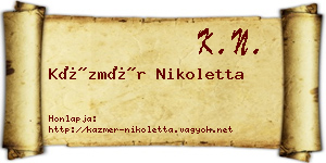 Kázmér Nikoletta névjegykártya